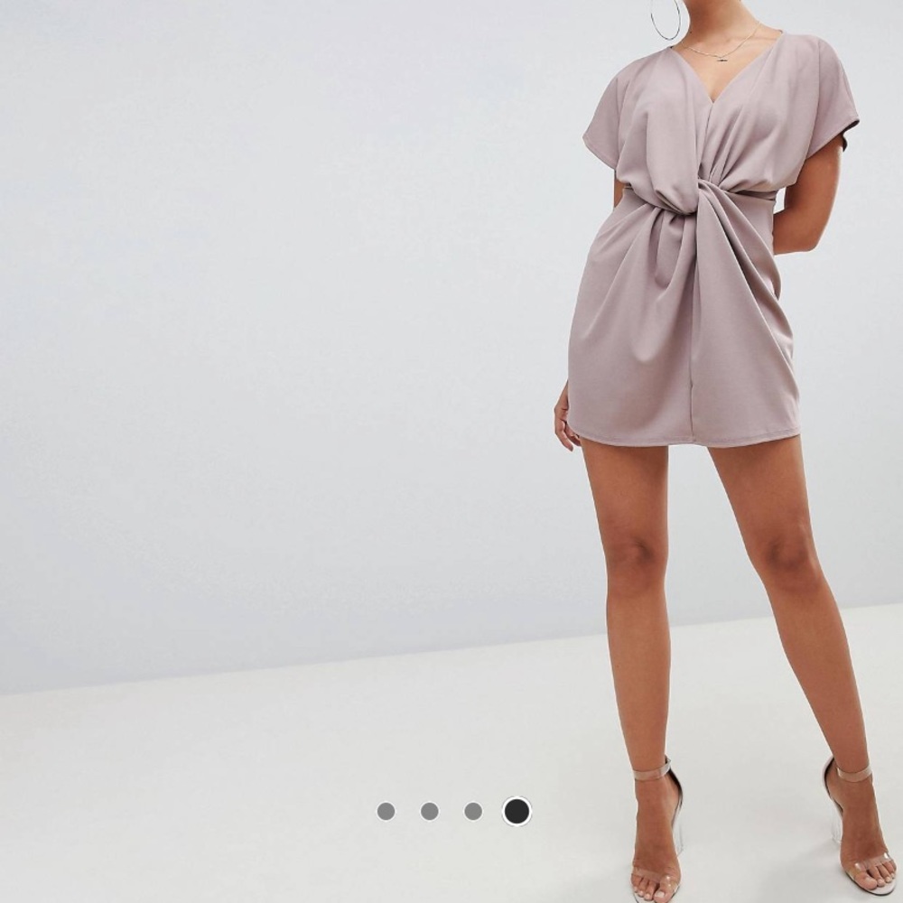 NWT Missguided Knot Front Dress In Nude
